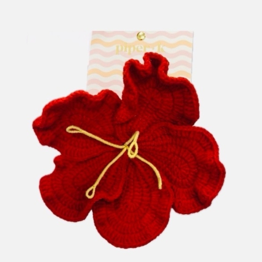 🌸▪️Piper K▪️Hibiscus Hand Crochet Scrunchie